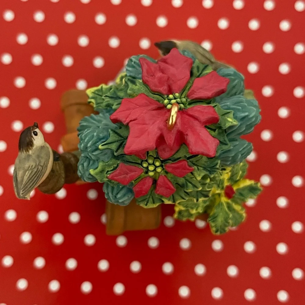 2004 HALLMARK Natures Sketchbook By Marjolein Bastin Poinsettias In Watering Can